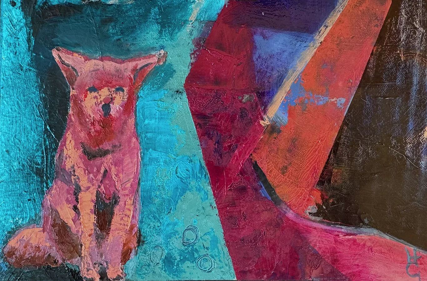 "Postcards from Somewhere ~ Day 8" ©HG, 
Oil on linen, 5.5” H x 8.5” W.