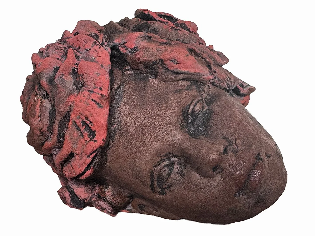 "Hope" ©HG.
Clay, oxide, and underglaze. 4" H x 4-3/4" W x 4" D.
