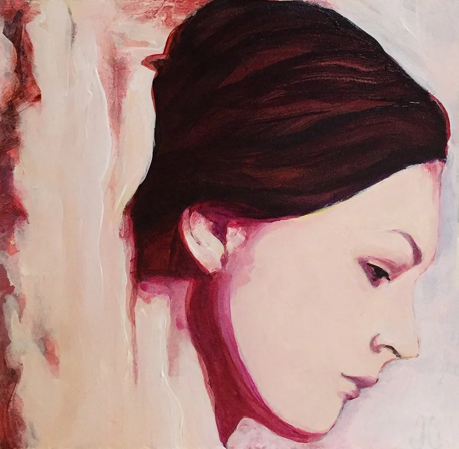 "Resurgence" © HG (SOLD). 
Acrylic on Ampersand Gessobord, 5” x 5”. 