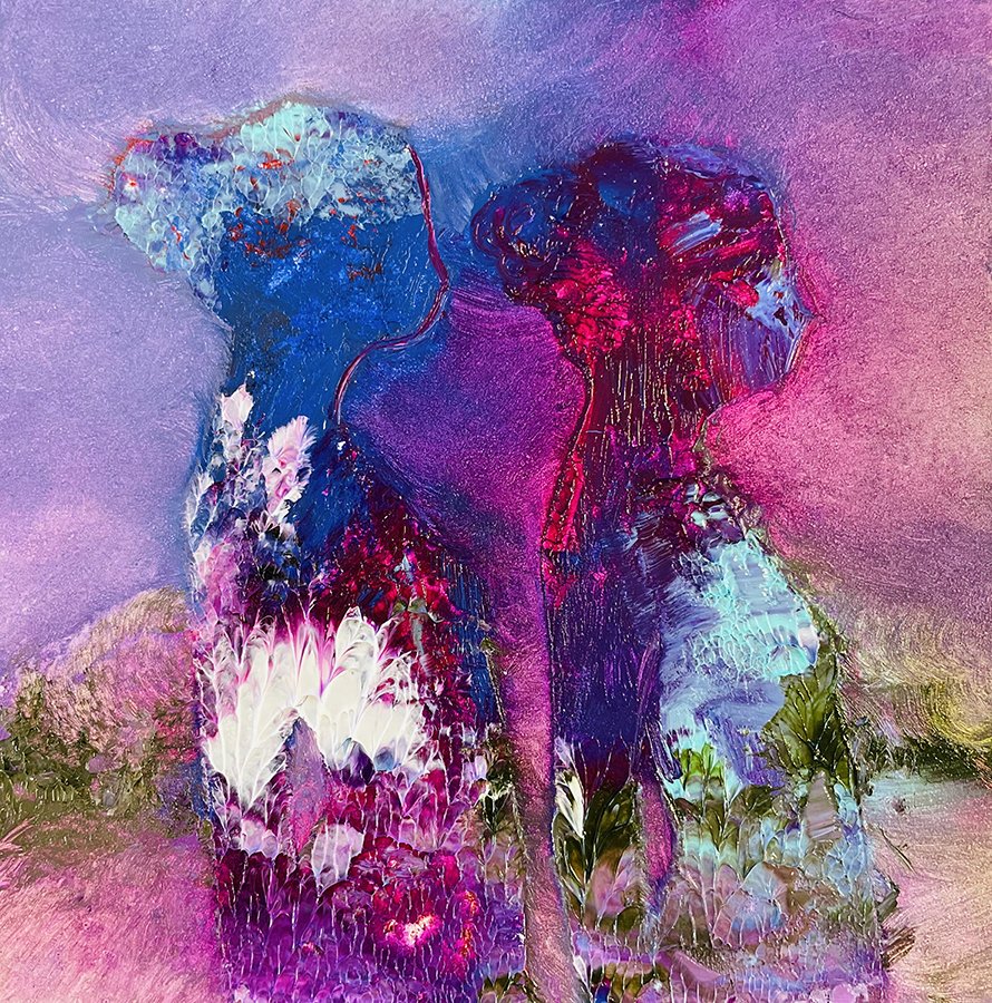 "These are the days when skies resume" ©HG,
Oil on panel,
5 x 5 in.