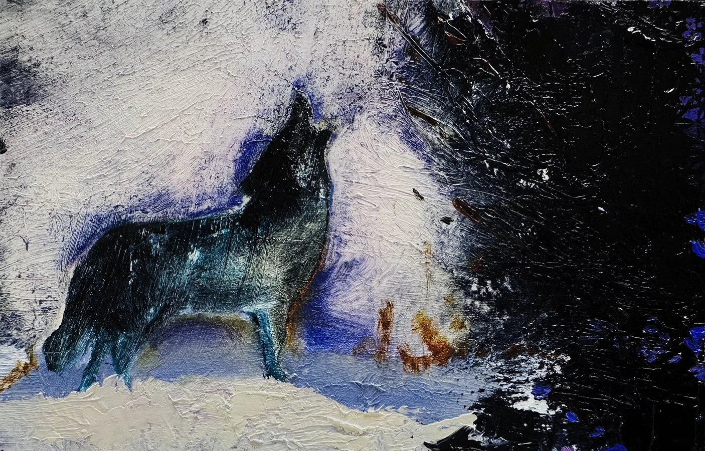 "Postcards from Somewhere ~ Day 6" ©HG, 
Oil on linen, 5.5” H x 8.5” W.