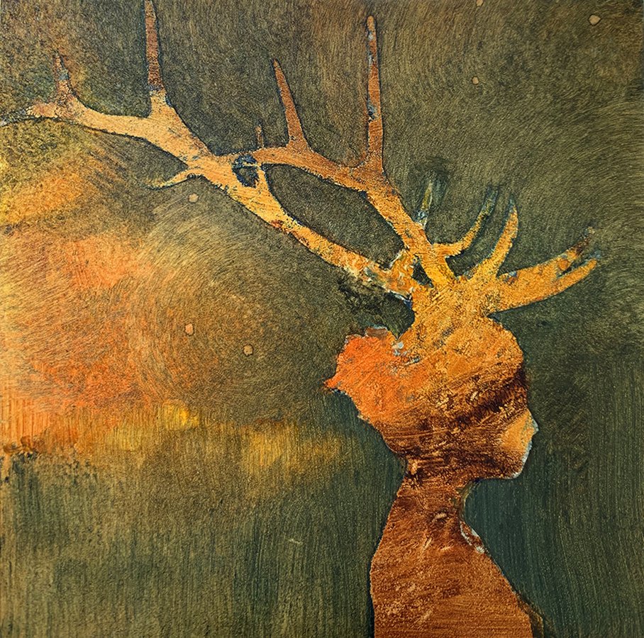 "Sueños viejos" © HG (SOLD). Oil on Ampersand Gessobord, 5” x 5”.