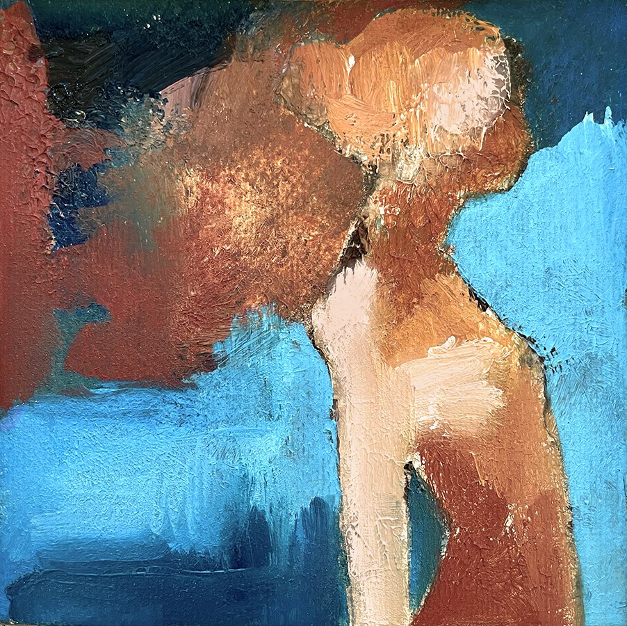 "To find but an open gate" ©HG,
Oil on linen,
4 x 4 in.