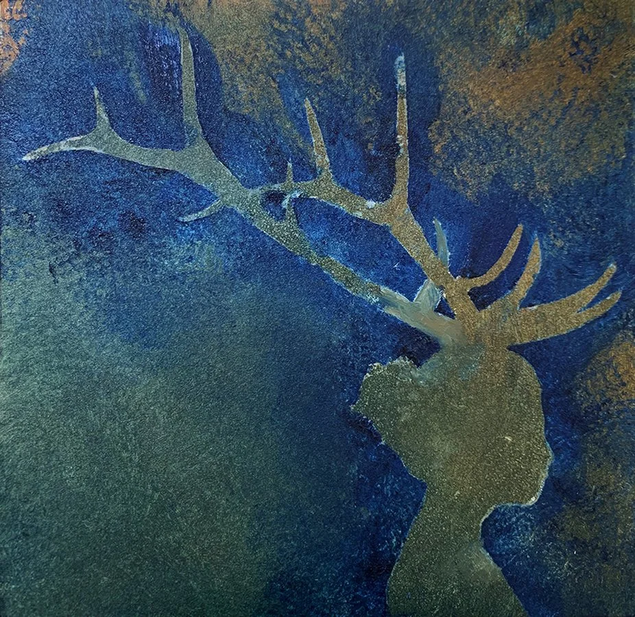 "Among infinite dreams" © HG (SOLD). Oil on Ampersand Gessobord, 8” x 8”.