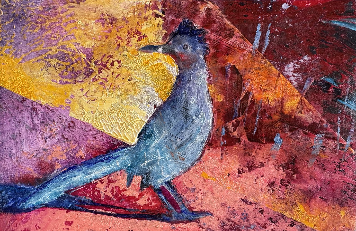 "Postcards from Somewhere ~ Day 16" ©HG, 
Oil on linen, 5.5” H x 8.5” W.