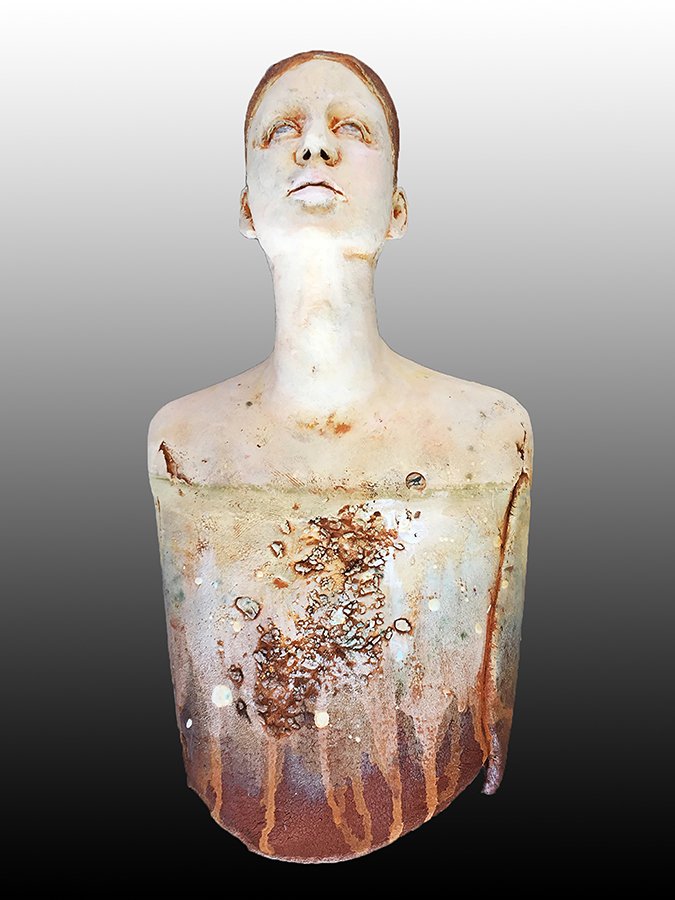 "Conversaciones en silencio IV" ©HG, 18” H x 10” W x 6” D