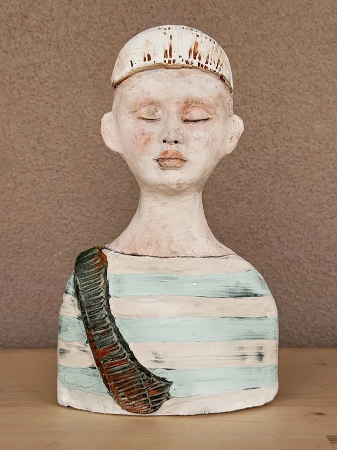 "The Swim Team: Nico" ©HG, 9” H x 5” W x 2” D.