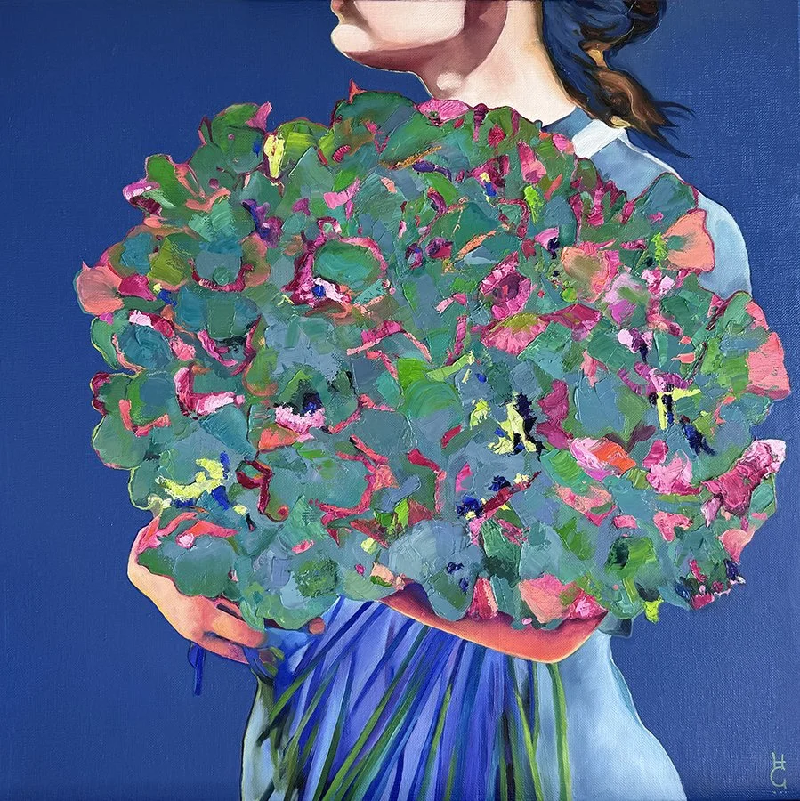 "Gathered Thoughts From Many Wanderings" ©HG, Oil on linen 24" x 24". 