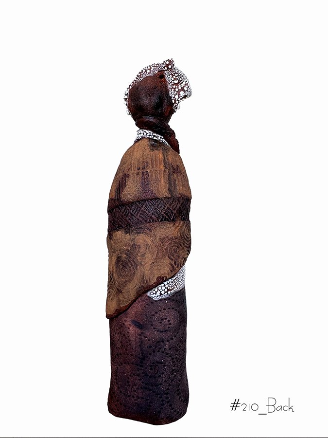 "Viajero #210-Back" ©HG, Sculptural Clay. Oxide, and Glaze.