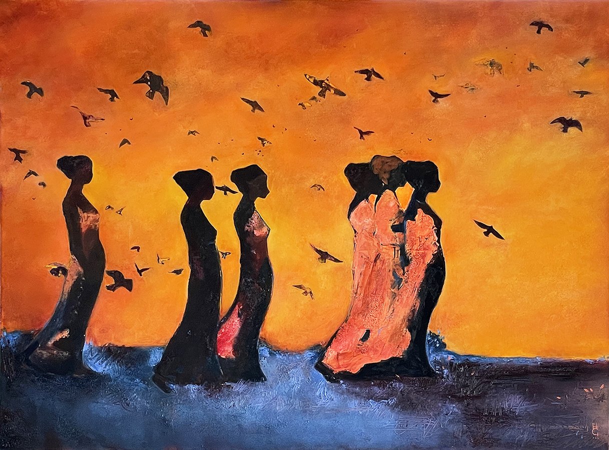 "La marcha de los recuerdos" ©HG, (SOLD)
Oil on linen, 30” x 40”.