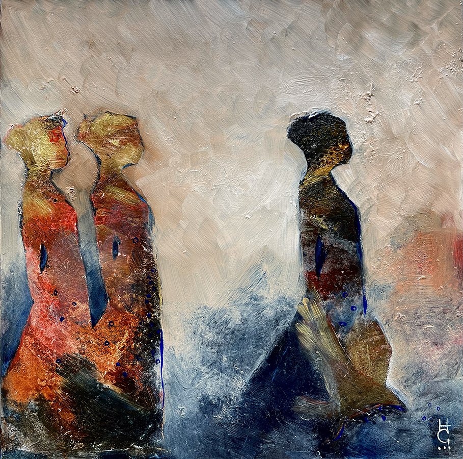 "A meaning we were supposed to seek" ©HG, (SOLD).
Oil on Ampersand Gessobord,
8” x 8”.
