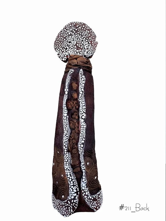 "Viajero #211-Back" ©HG, Sculptural Clay. Oxide, and Glaze.