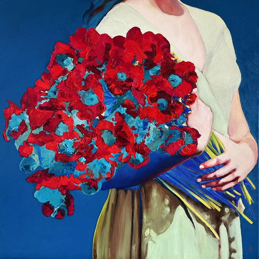 "Gathering Hope" ©HG, Oil on linen 24" x 24". 
