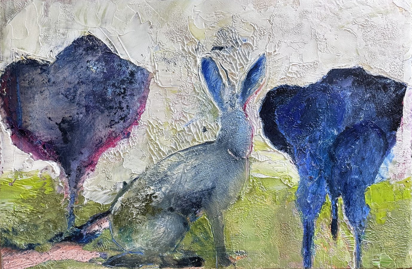 "Postcards from Somewhere ~ Day 13" ©HG, 
Oil on linen, 5.5” H x 8.5” W.
