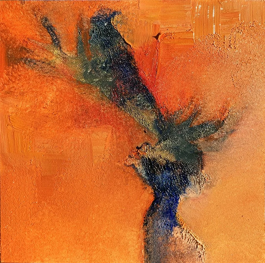 "What is not a dream by day" © HG (SOLD). Oil on Ampersand Gessobord, 5” x 5”.