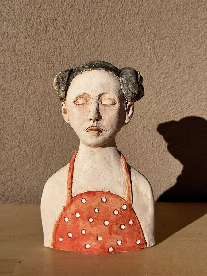 "The Swim Team: Alicia" ©HG, 8-1/2” H x 5” W x 2” D.