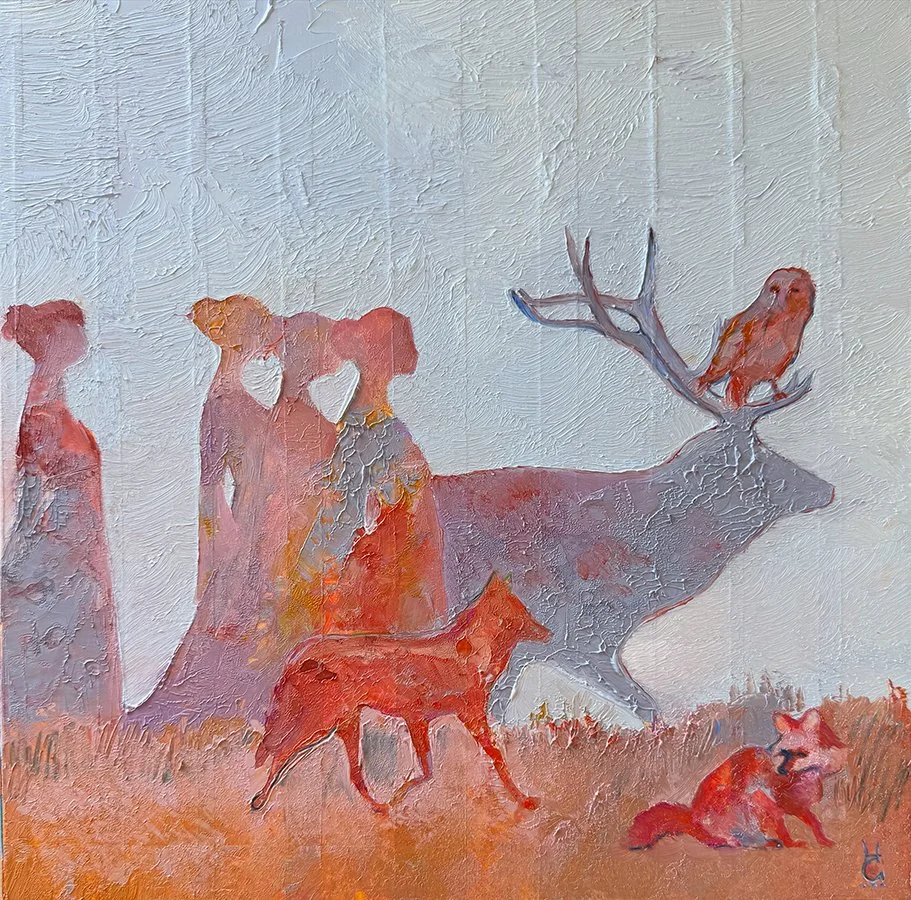 "We Walked Together" ©HG,
Oil on panel,
12 x 12 in.