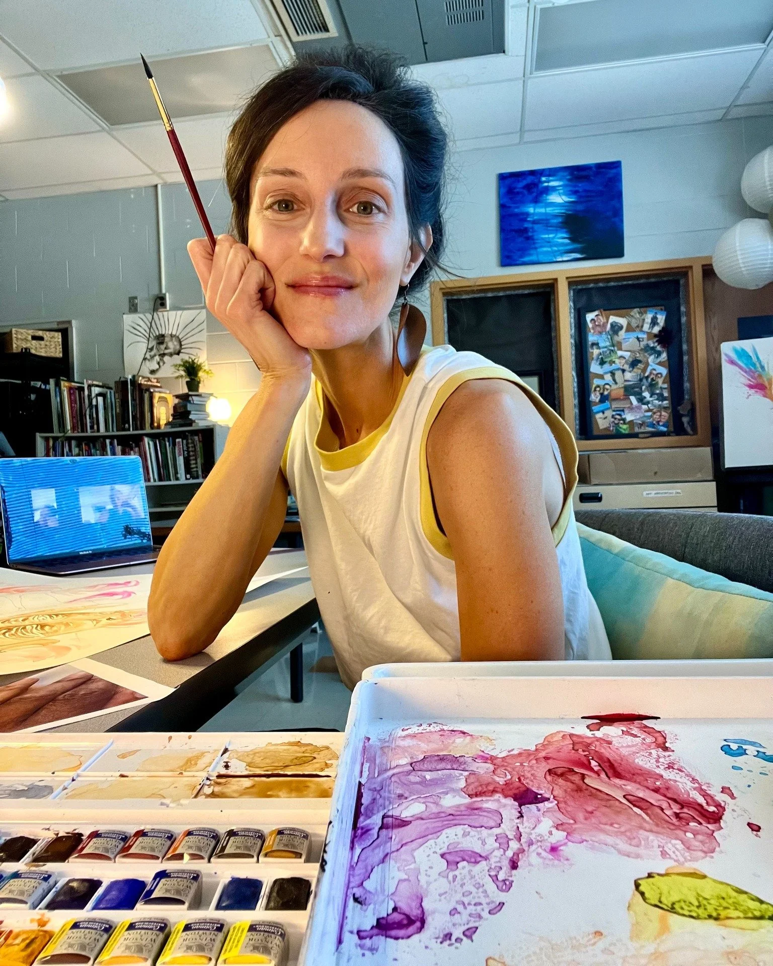 I&rsquo;m a full time art teacher. 

And a full time artist.

Sometimes those roles split my time.

Sometimes they compete. 

But most of the time they just overlap.

When my students are working, I work too.

At first it bothered me to let them see 