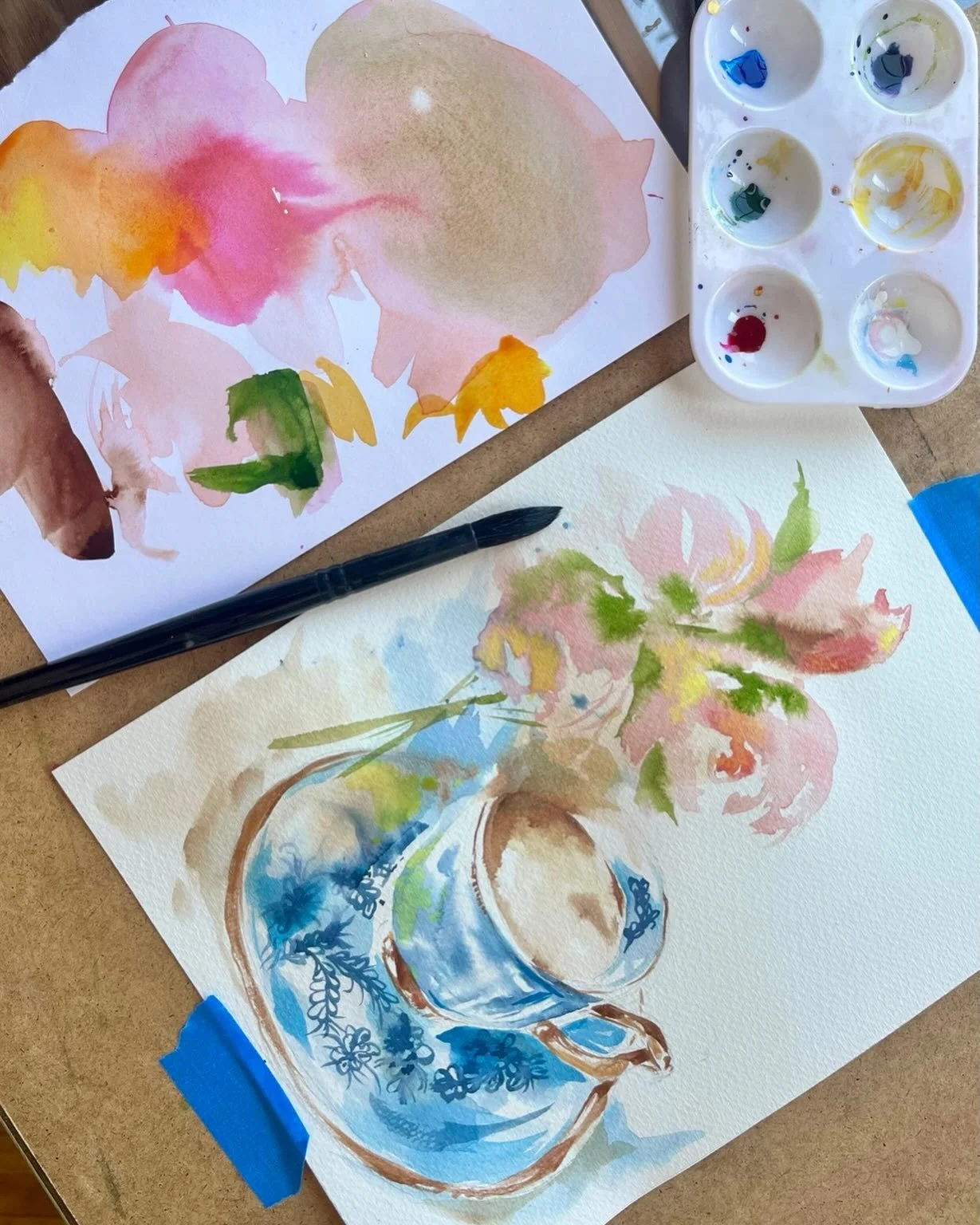 On my studio table today. Just following my instincts and seeing what comes through.