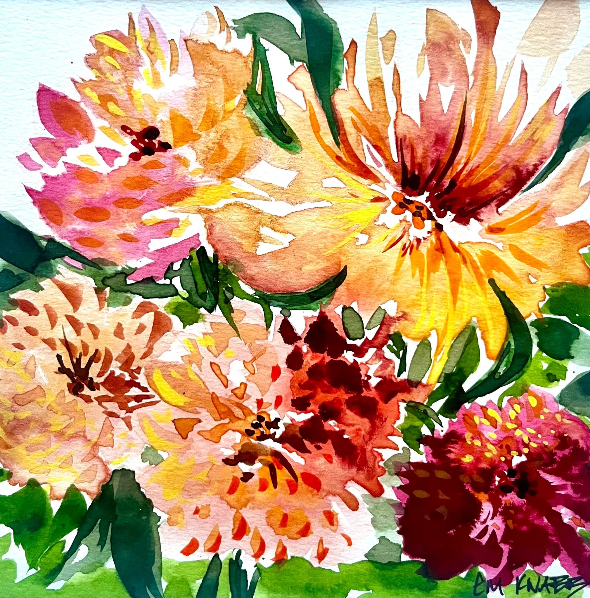They&rsquo;re ready!

Nine new original Flower Studies are officially available on my website 🌿

Dahlias, tulips, hibiscus, roses, peonies, carnations, hydrangeas, and a few wildflowers.

All painted while I practiced loosening my grip on perfection