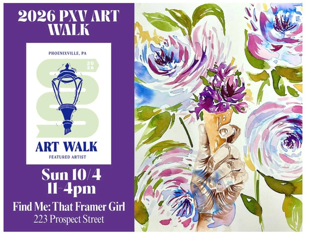 For one special Sunday, downtown Phoenixville becomes a gallery you can walk through. 

My stop will be inside That Framer Girl, which feels especially fitting since my paintings will be surrounded by the frames and details that help finished artwork