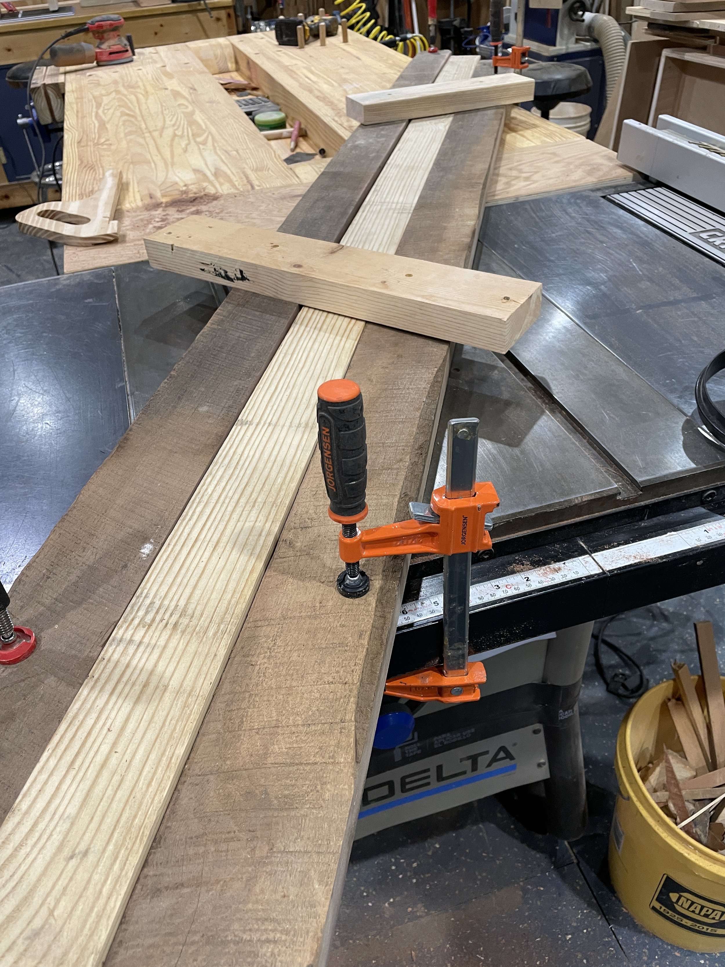 This is a frame I made for my wife. Running a board diagonally through the table saw creates a cove on the bottom side.