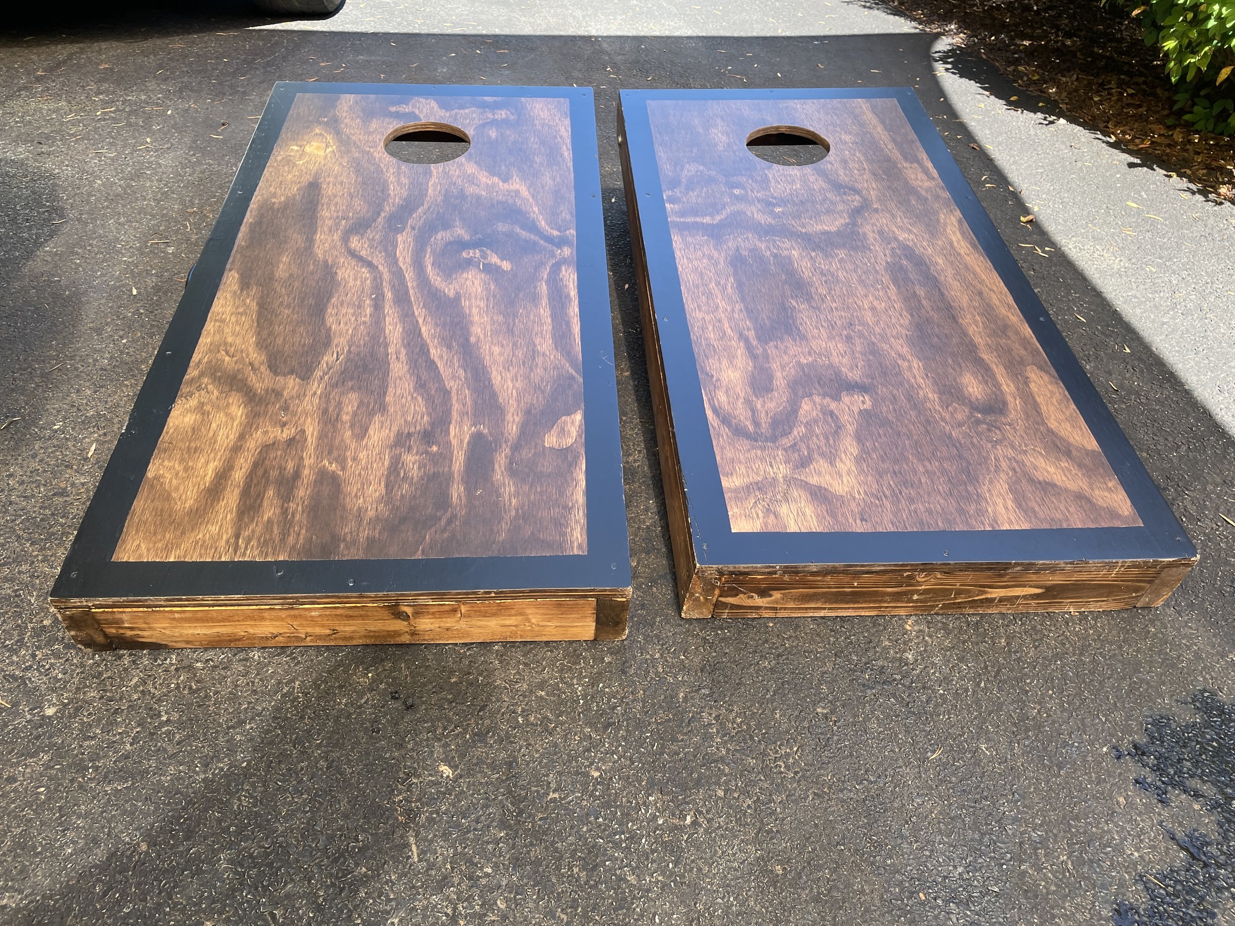 Somehow I got talked into making five sets of these for Christmas one year. One set for each of our children and one for us. My wife did a wonderful job making the bean bags.