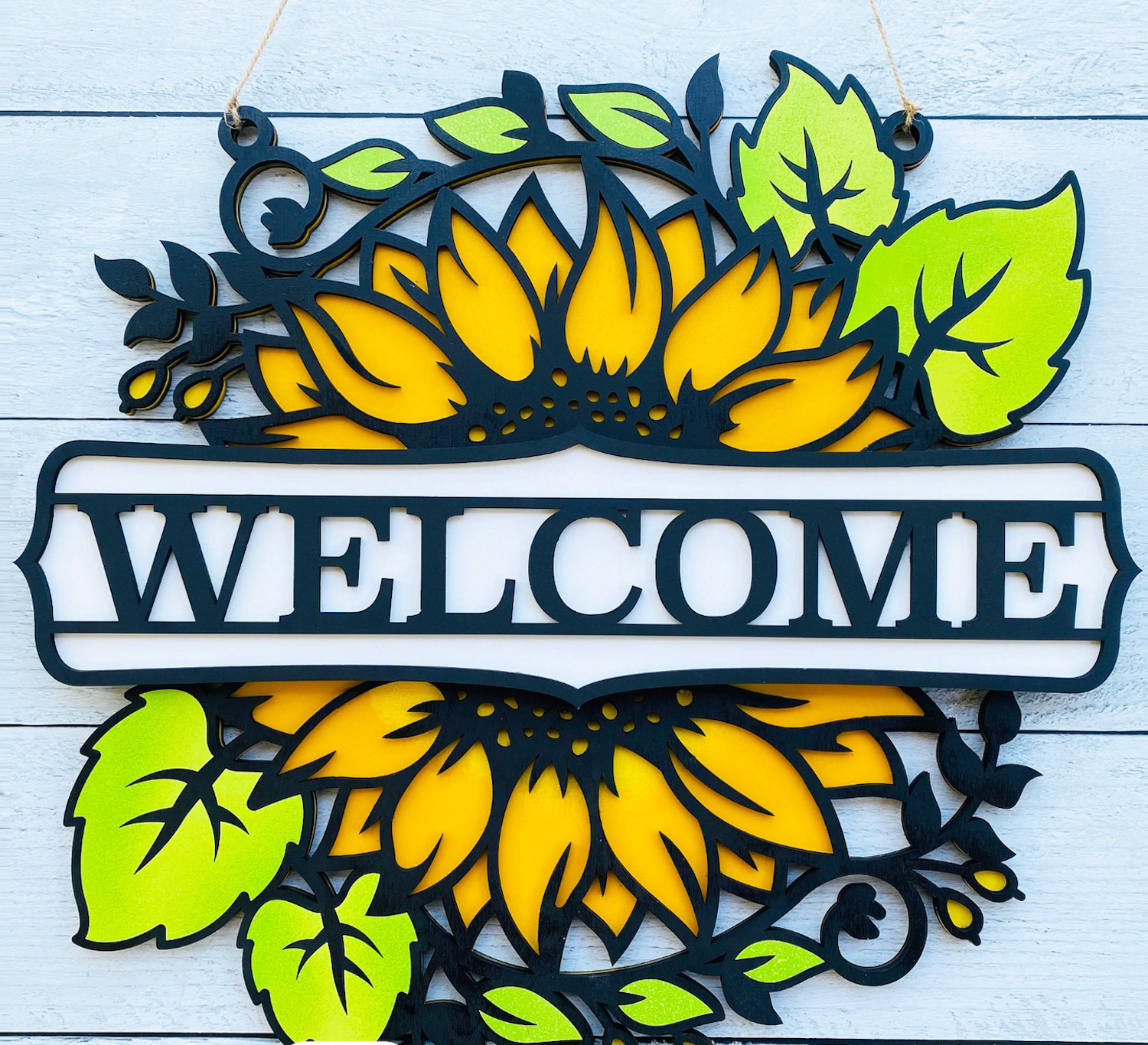 Lasered Art - Sunflower & Leaves