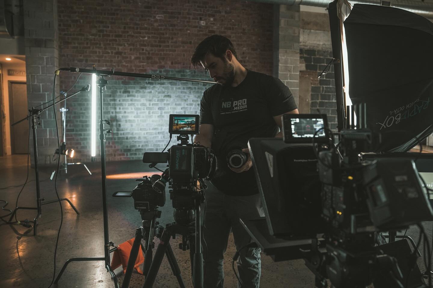 Saturday we were lucky enough to shoot in a beautiful studio space. Thank you @18labelstudios for having us and having a really nice brick wall to use as a backdrop 🧱 🎥 
&bull;
&bull;
&bull;
&bull;
#videography #video #filmmaking #videographer #pho