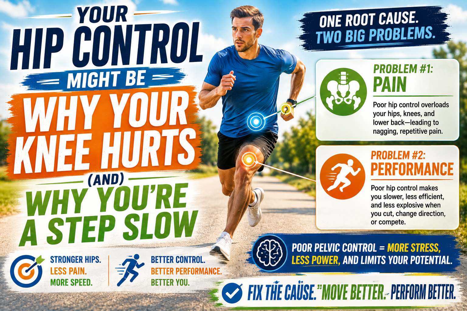 Your Hip Control Might Be Why Your Knee Hurts (And Why You're a Step Slow)