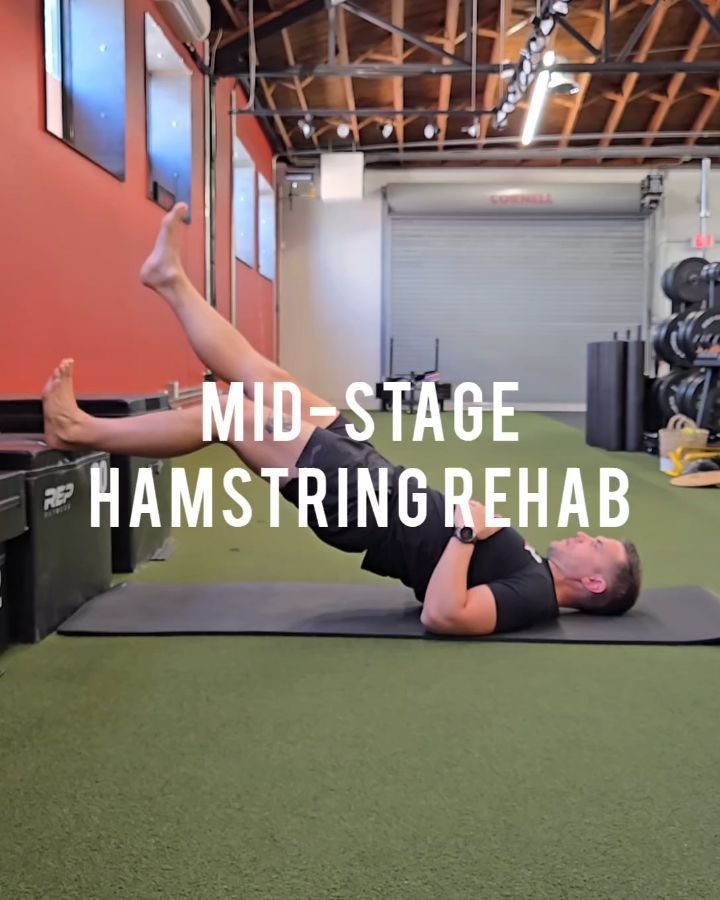 🐖 Watch those hammies ⚠️
This is an example of a mid-stage mid-hamstring strain exercise grouping for a 42 year old athlete who pulled their hammy during a sprint workout. 
If you're gonna level up that Dad speed, you gotta level up that Dad strengt