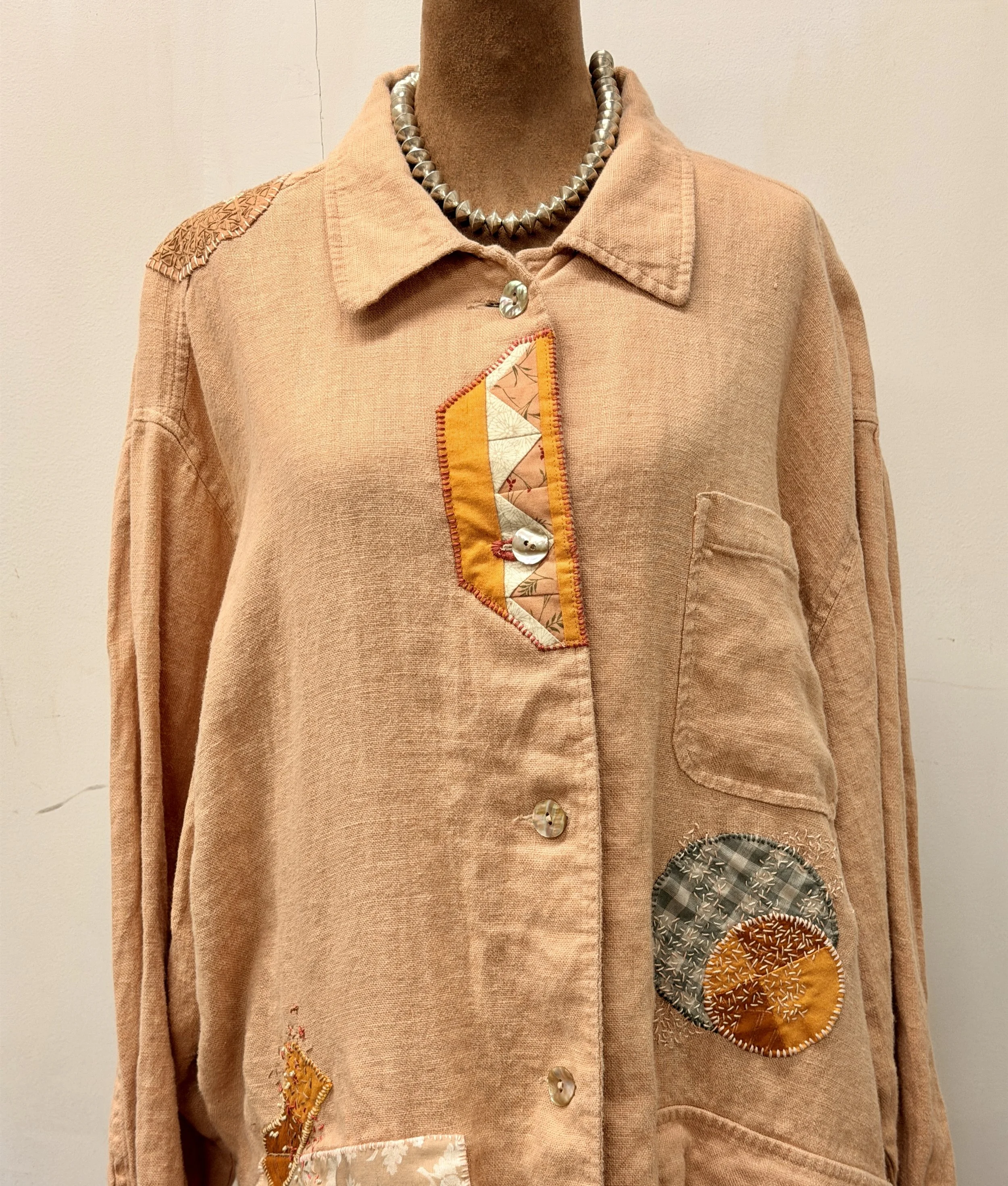 Hand Stitched, Breezy Linen Jacket