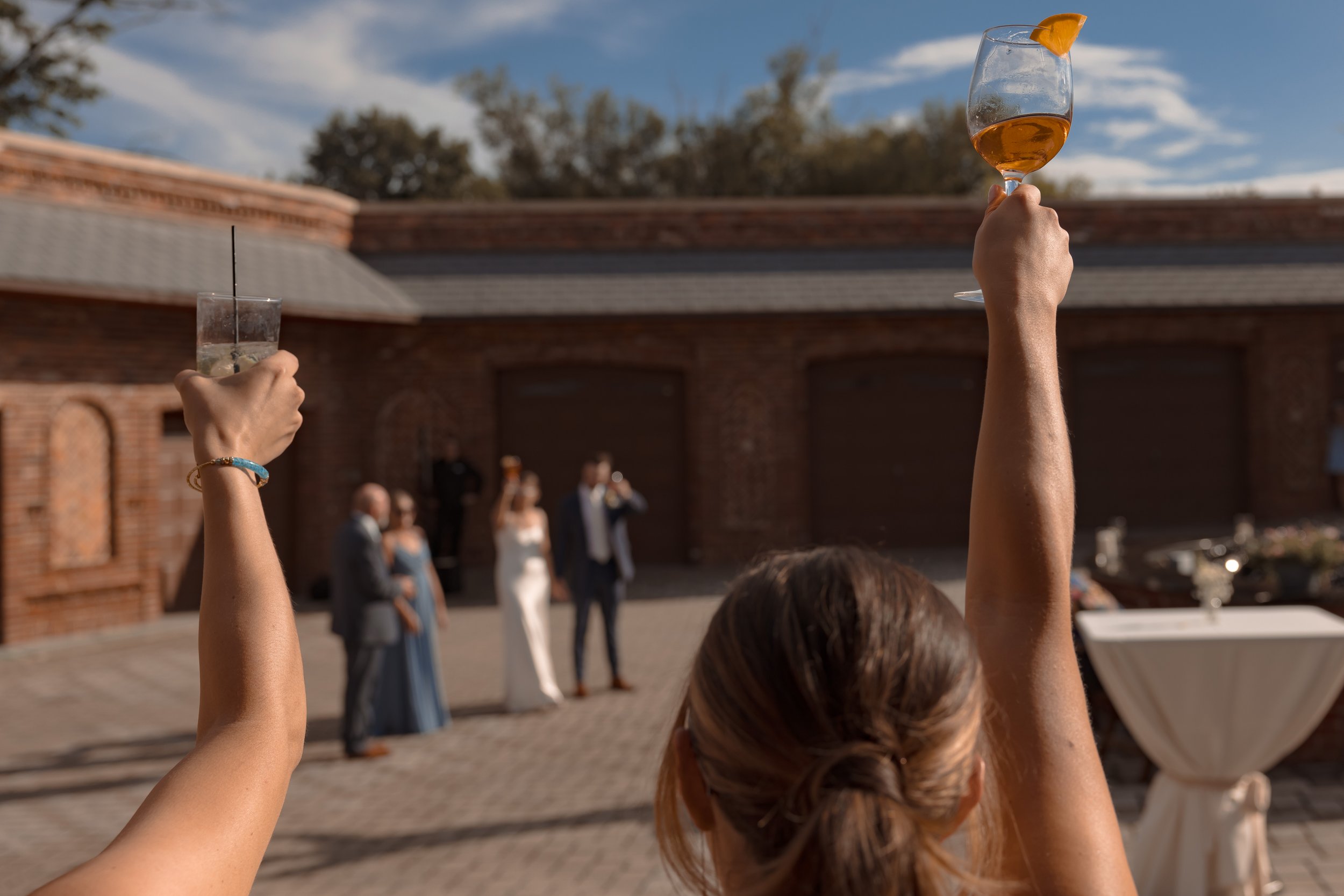 Champagne Toast to the Newlyweds at St. Joseph on the Brandywine