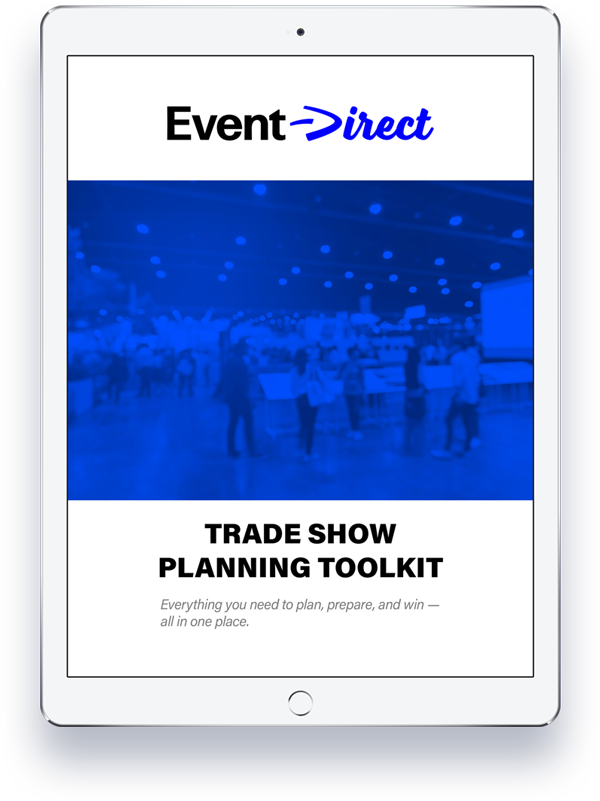 Event-Direct Trade Show Planning Toolkit displayed on tablet