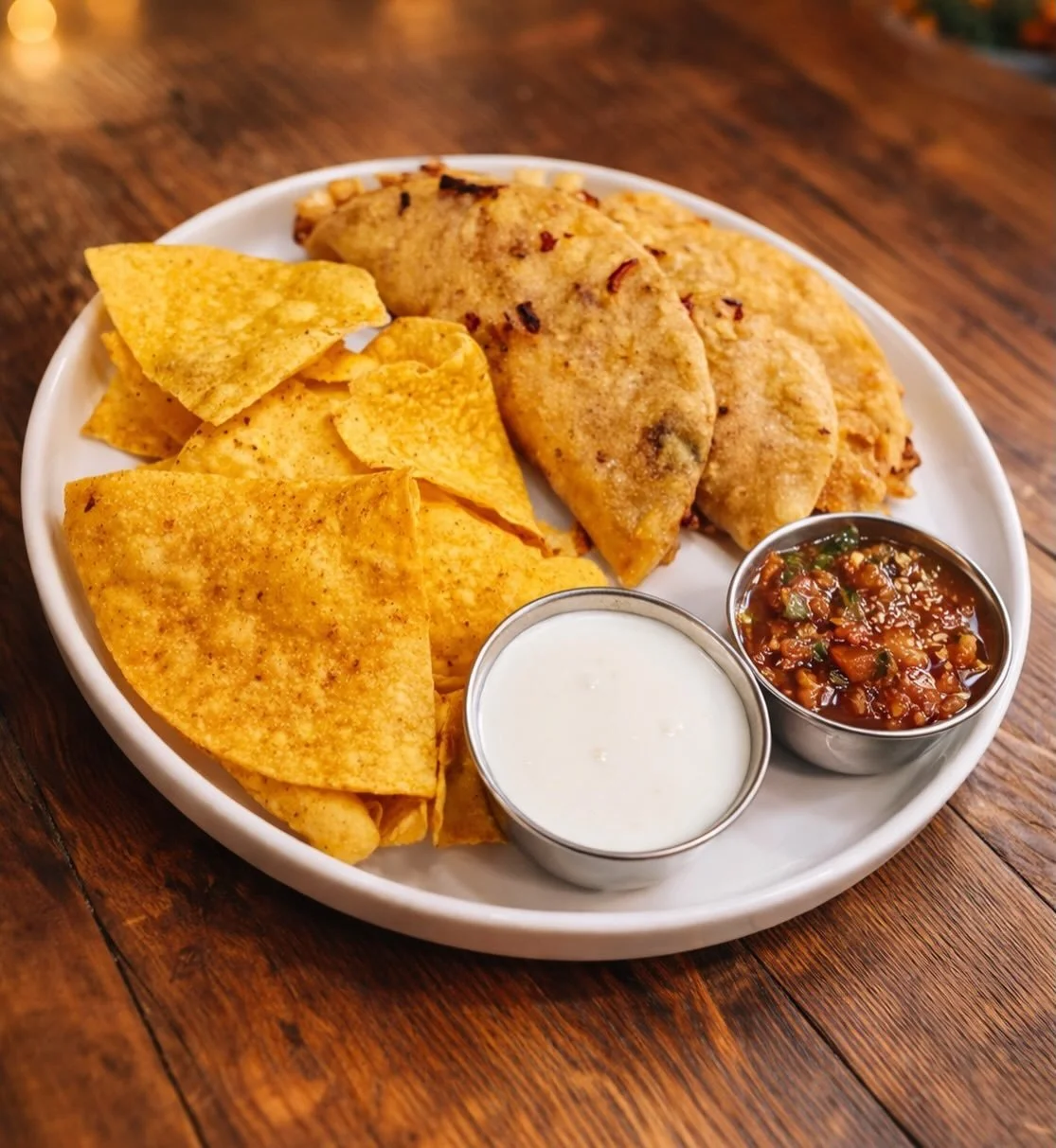 Chef&rsquo;s Special 🌮
Rotisserie Chicken Crispy Taco Trio
Corn tortillas, seasoned chicken, Colby Jack cheese
Served with crema, salsa &amp; chips.