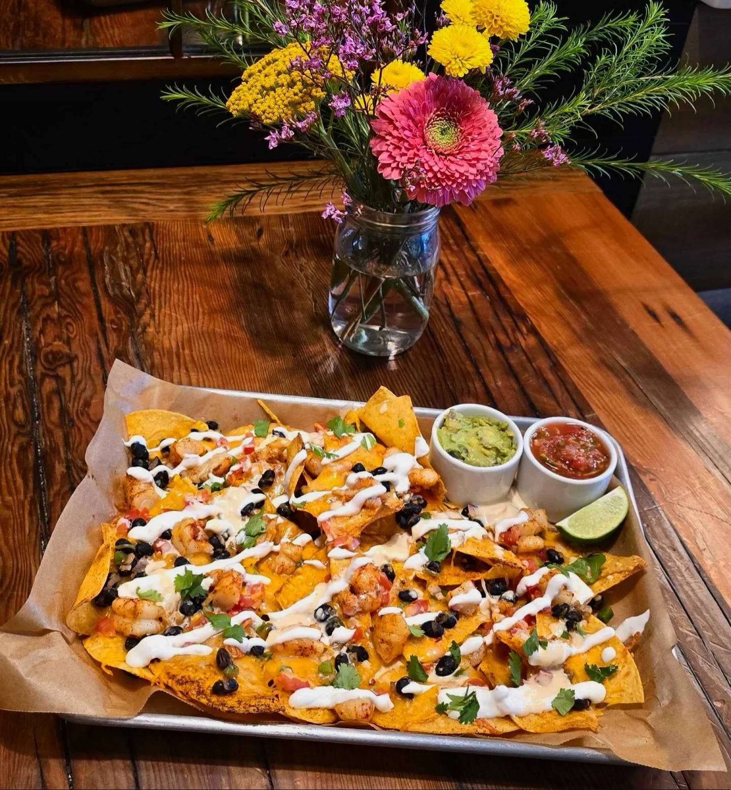 Chef Specials are back!! 

We&rsquo;re switching to a monthly feature&mdash;something new from the kitchen to look forward to each month.

April&rsquo;s special:
Loaded Shrimp Nachos 😋
Gluten-free + topped with shrimp, shredded cheese, black bean co