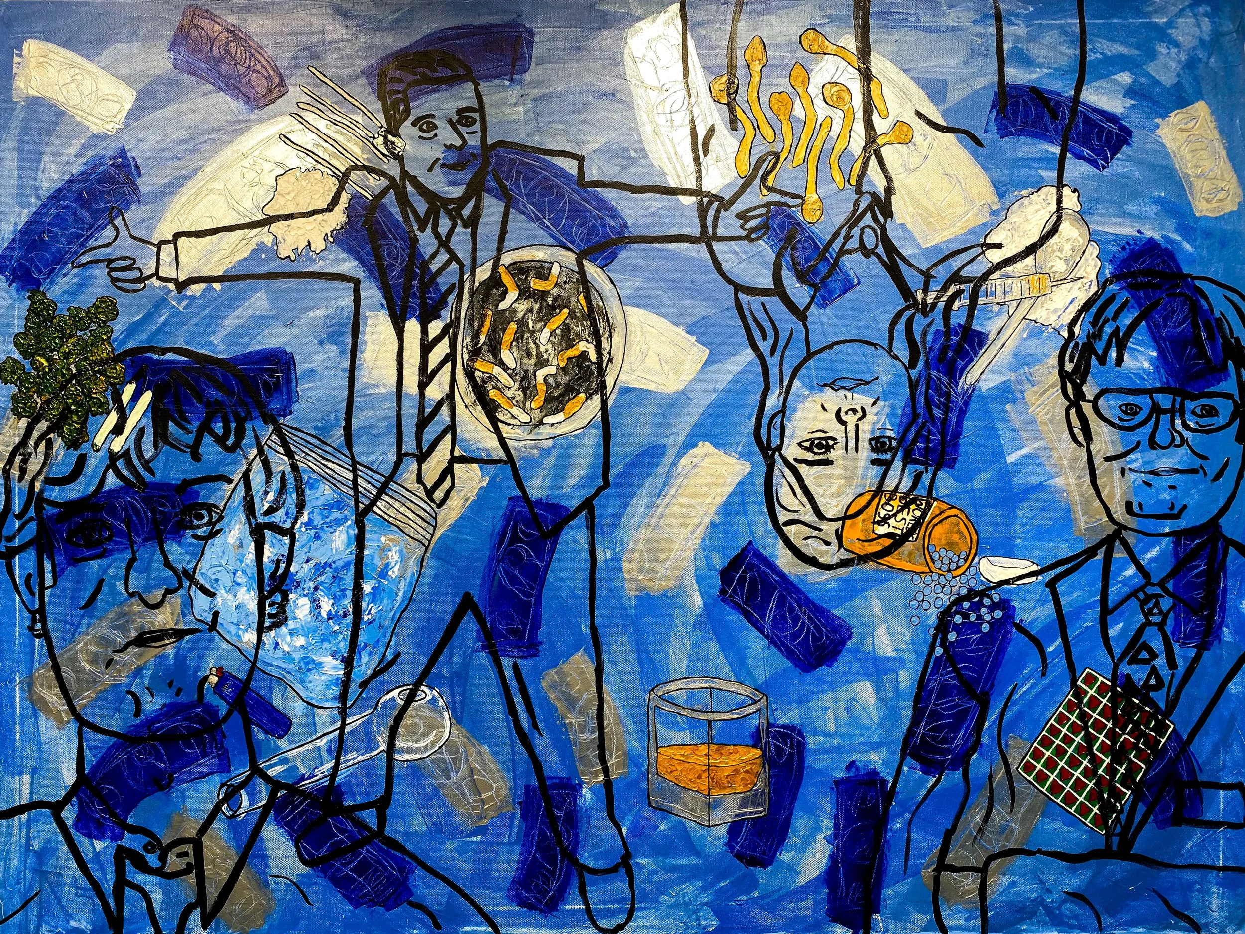 "Situational Comedy"
2024, Acrylic Painting on Canvas
48 x 36 inches