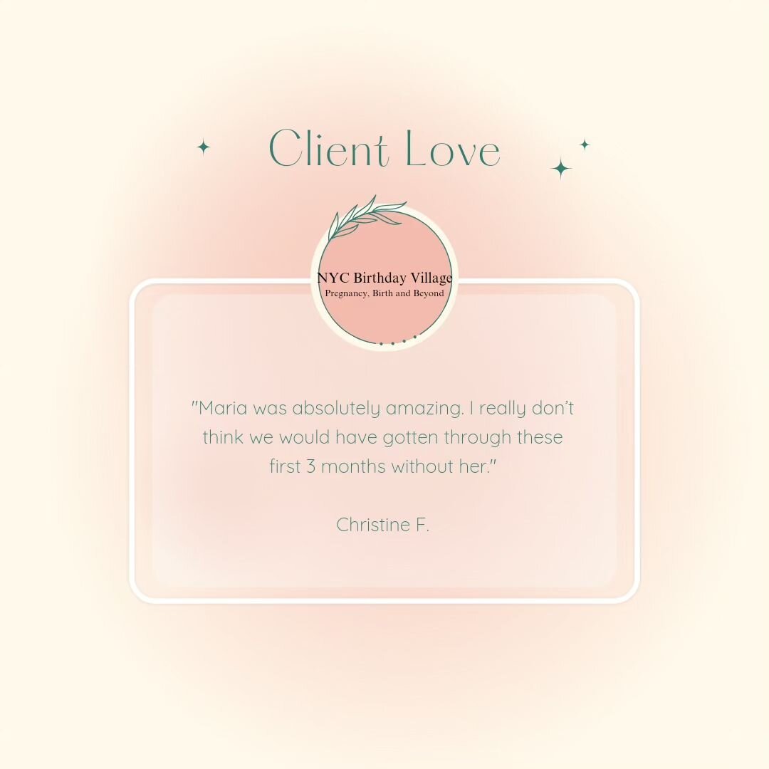 ✨ Client Love ✨ 

A wonderful review for one of our doulas. Thank you for being part of our village, Maria. 💕

&quot;Maria was absolutely amazing. I really don&rsquo;t think we would have gotten through these first 3 months without her. We just had 