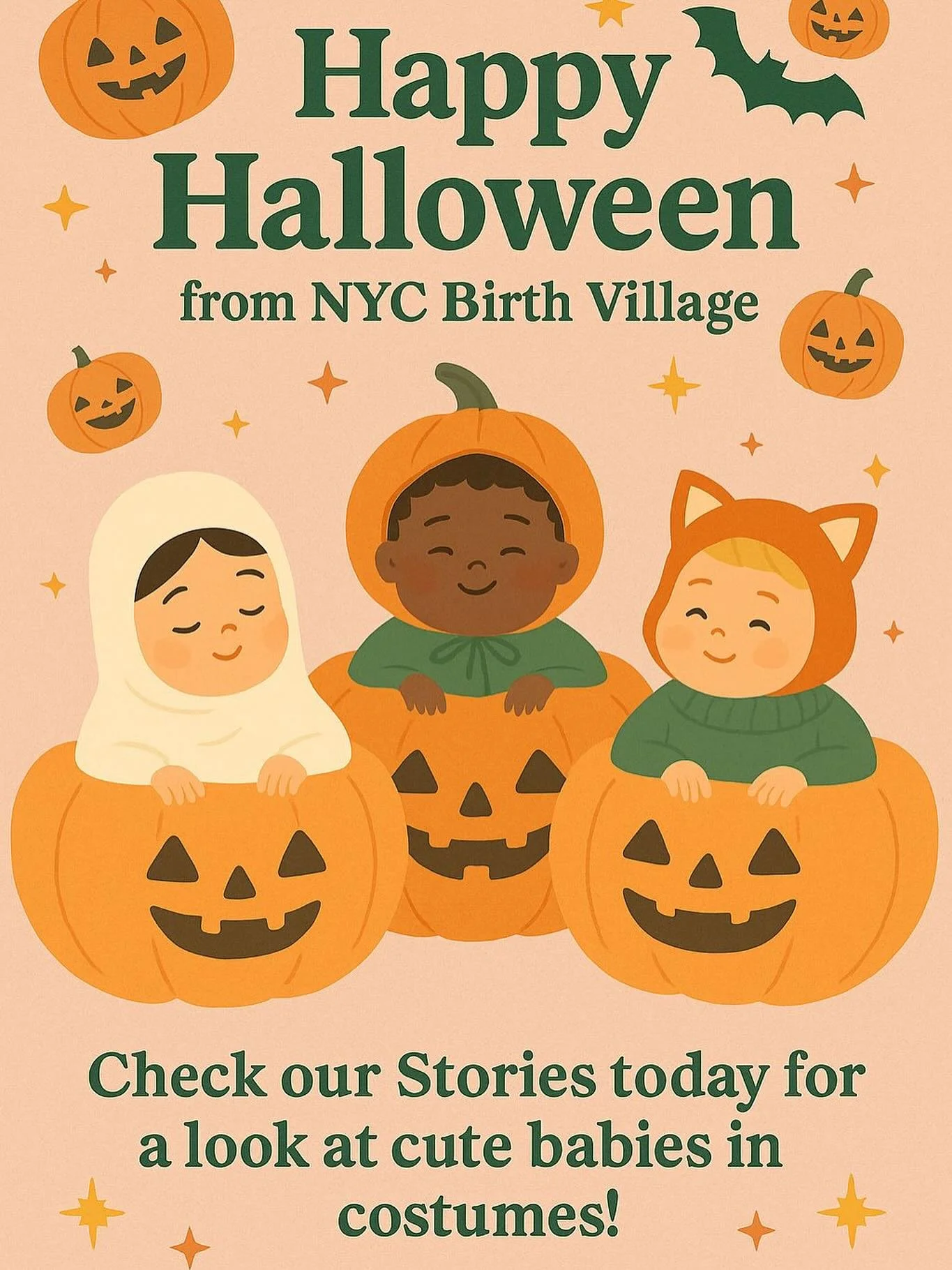 Happy Halloween from all of us at NYC Birth Village. 👻🧡

Today we also share the babies from the costume feature! 🎃 

Thank you to every family who joined the fun.&rdquo; 👻 

 #happyhalloween #babycostume #nycbirthvillage #communitysupport #hallo