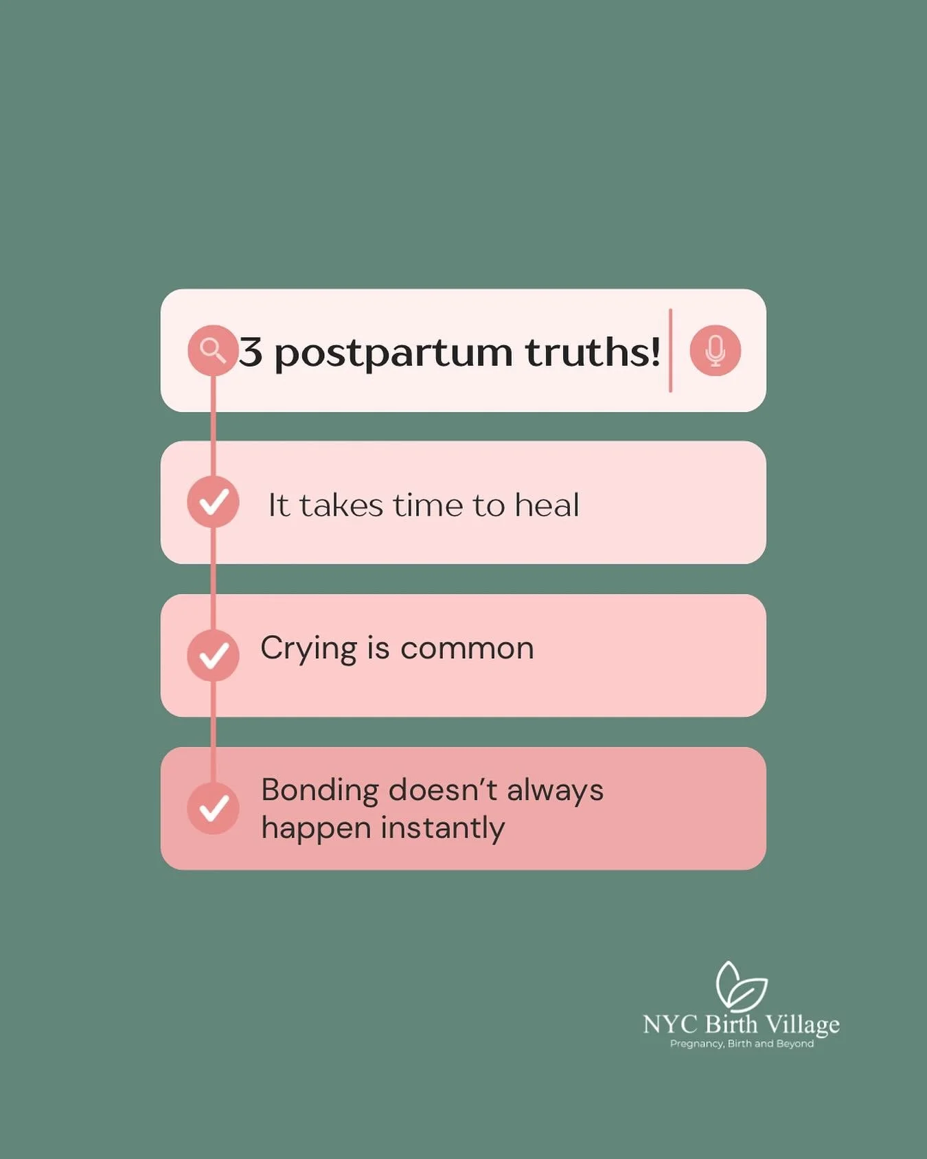 Your experience is valid. 💌
I&rsquo;m helps. Build your village! 
 
 #postpartumtruths #postpartum #fourthtrimester #nycdoulas #newparents #doulasupport #ibclc #buildyourvillage #pelvicfloorpt