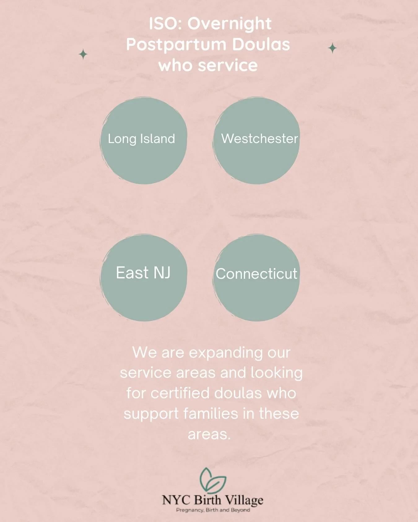 If you are an overnight postpartum doula who supports families in East Long Island, East New Jersey, Connecticut or Westchester and you&rsquo;re looking for ways to connect with expectant families, consider joining our village of birth workers! ✨

#n