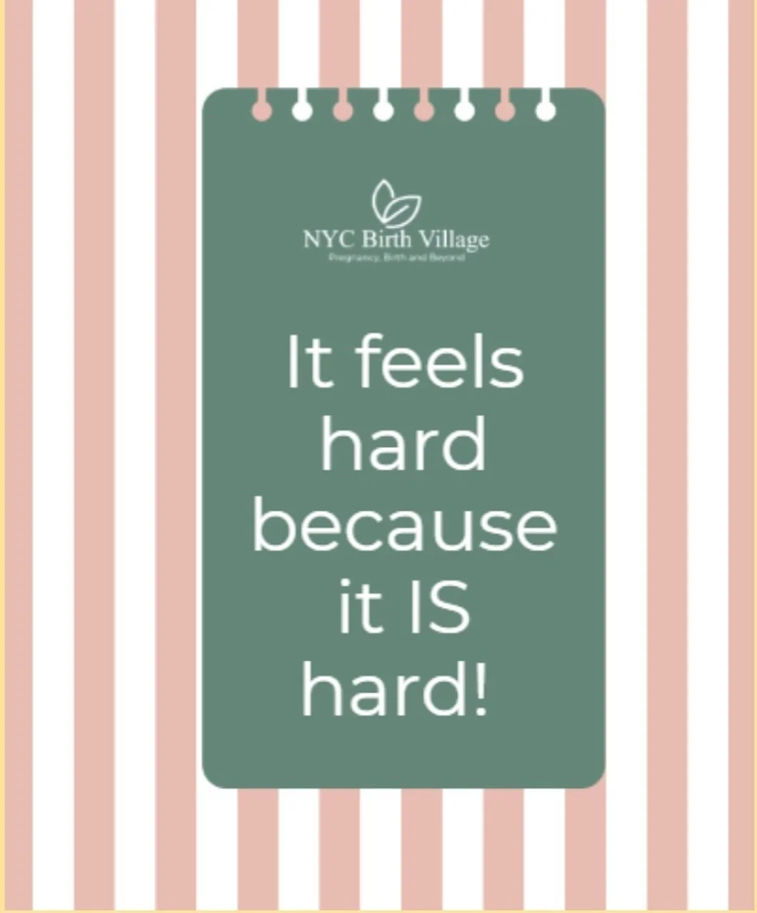 Parenting is a lot of work. It is hard! We recommend building your village to help make this season a little smoother. ✨

Get out and make some new parent friends, take that Childbirth Education Class, and get overnight support to get your much neede