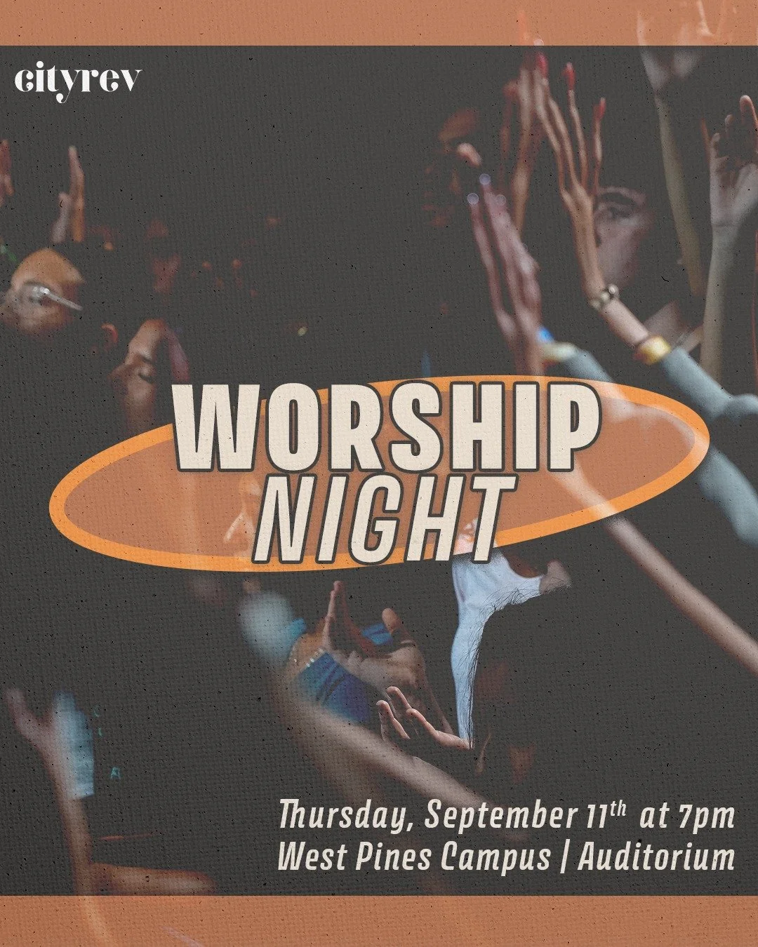 There is something powerful that happens when the people of God come together with one heart, one voice, and one purpose &mdash; to lift high the name of Jesus. 🙌✨

Tuesday, September 11th at 7 PM in the West Pines campus Auditorium, we&rsquo;re gat