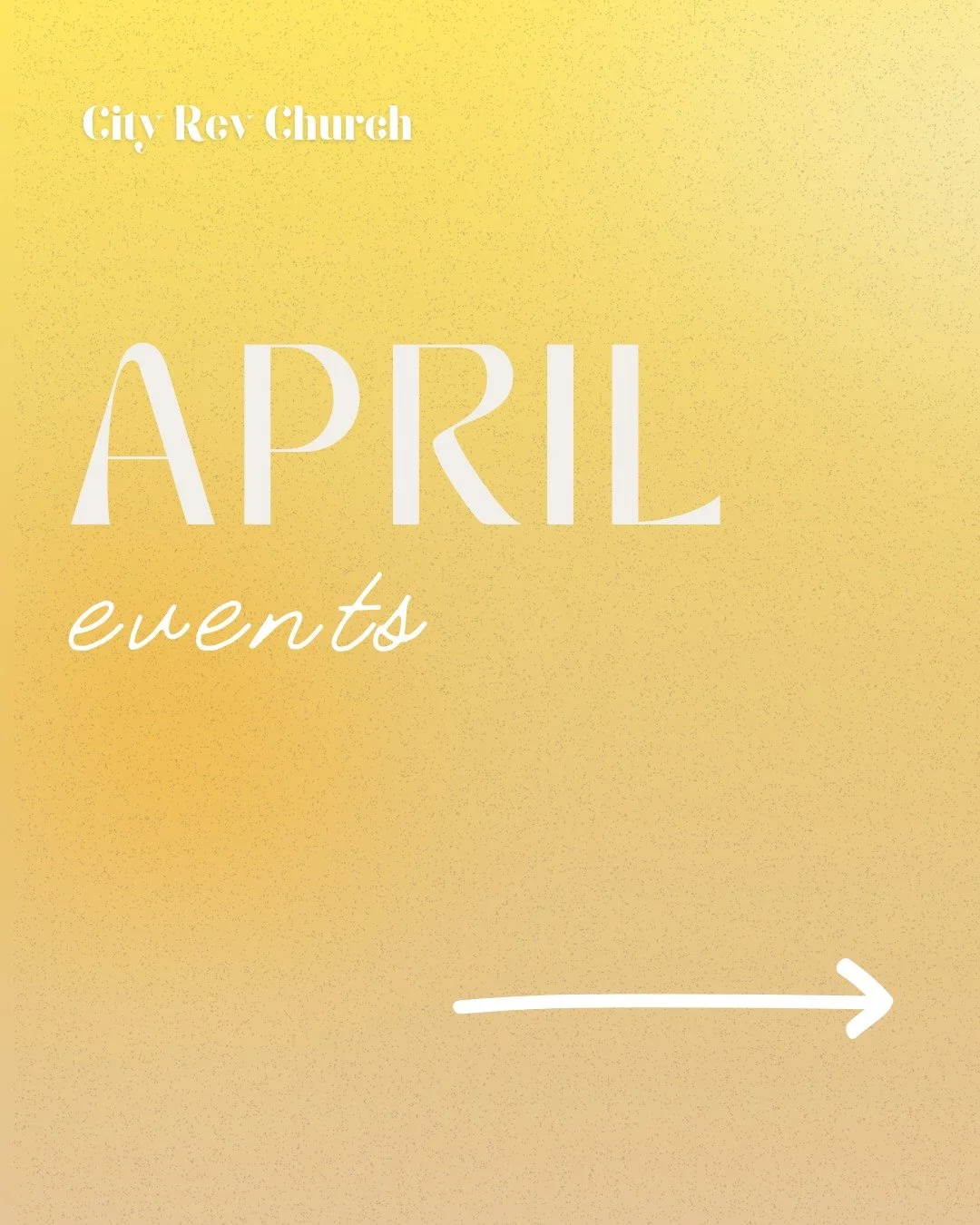 Marched into April, and here we are! We have so many exciting events coming up this April, don't miss it!

GOOD FRIDAY 04/03
West Pines Campus- 6PM &amp; 7:30PM

EASTER SERVICES 04/05
West Pines Campus- 9AM, 10:45AM, 12:30PM
Cooper City Campus- 11AM
