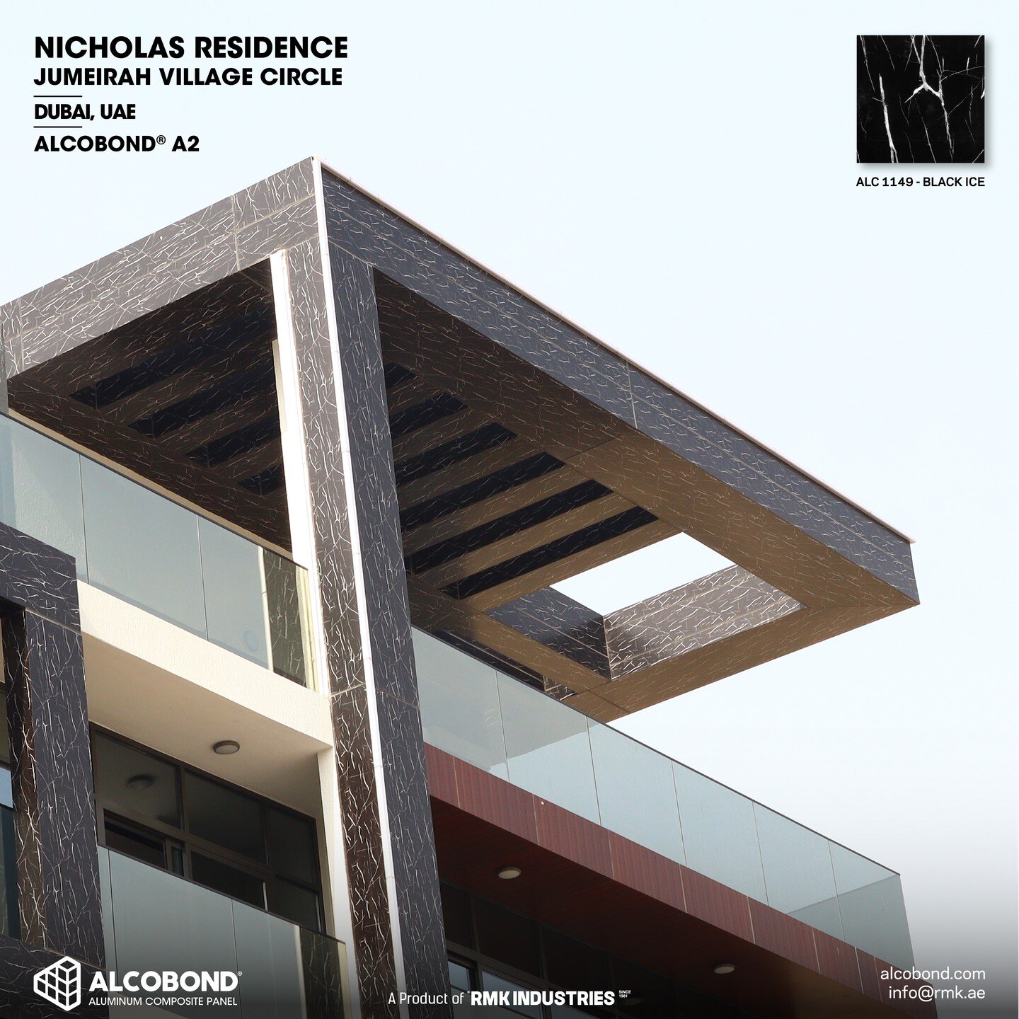 #ProjectSeries

On display is #Alcobond&rsquo;s elegant Black Ice Finish (ALC 1149) at Nicholas Residences in Jumeriah Village Circle (JVC), offering a gleaming facade that embodies the epitome of luxury and refinement. 

ALC 1149 is part of #Alcobon
