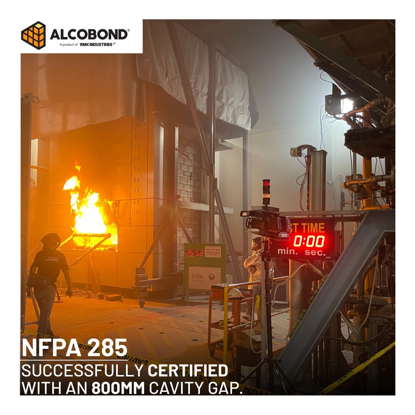 #TestingSeries

We are proud to announce that with #Alcobond's latest NFPA 285 (@nfpadotorg) certification, done in collaboration with Emirates Safety Laboratory (@emiratessafetylab), we are the first aluminum composite panel manufacturers in the #ME