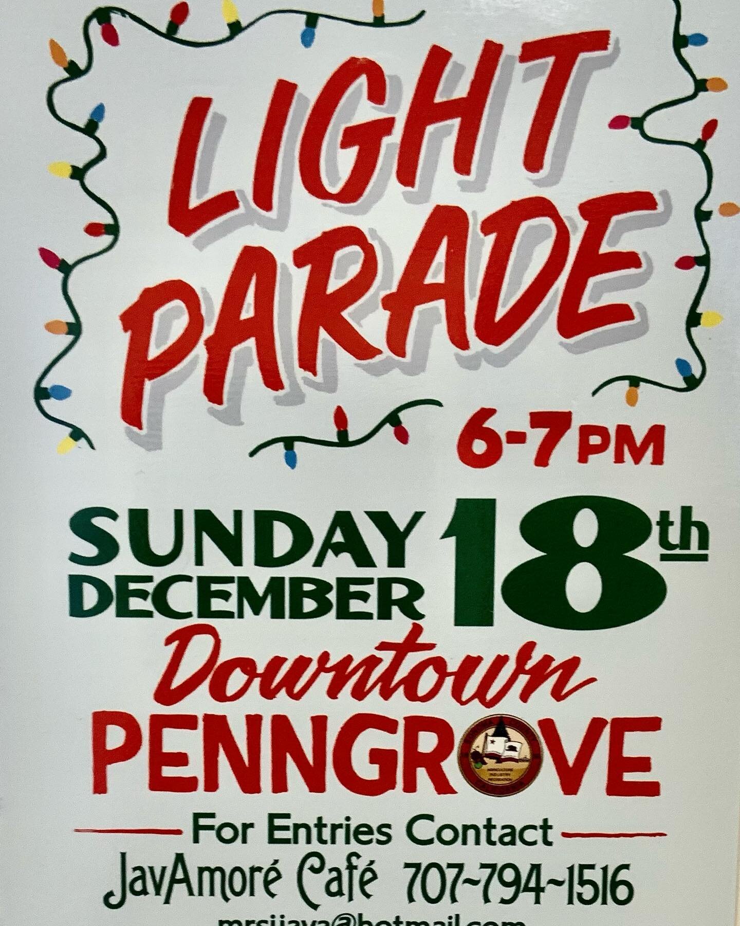 Penngrove Holiday Parade of Lights
December 18th,2022
 
Bundle up, and come down to Main Street for the 4th annual Penngrove Holiday Parade of Lights on Sunday, December 18 from 6:00 PM to 7:00 PM. Penngrove Social Firemen offer the spectacle of glam