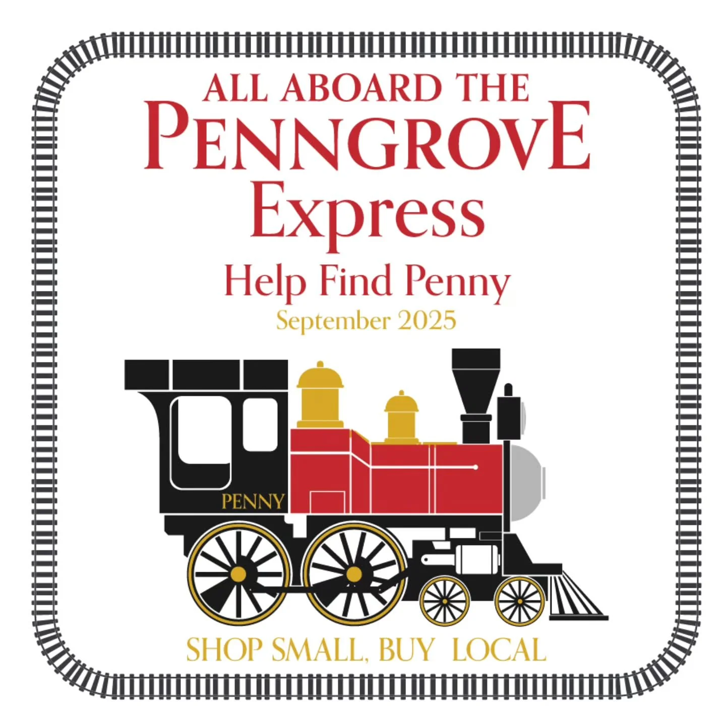 All Aboard the Penngrove Express! 🚂

Find Penny at one of these local businesses and get your passport stamped!

California Brick Chicks &bull; Deep Roots Farm &bull; Hello Penngrove &bull; Soap Cauldron
Main Street Fitness &bull; Penngrove Hub &bul