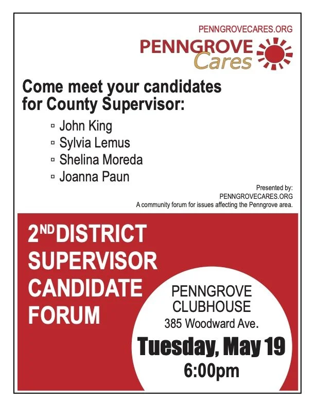 PENNGROVE CARES INVITES PUBLIC TO 2nd DISTRICT CANDIDATE NIGHT