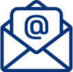 An illustration of an envelope with an @ symbol on it, representing email or electronic communication.